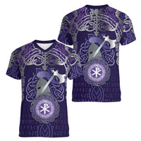 Vikings The Varangian Guard Women V-Neck T-Shirt Ancient Chi Rho Symbols