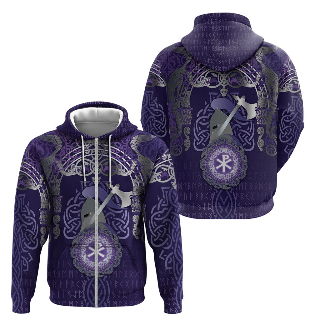 Vikings The Varangian Guard Zip Hoodie Ancient Chi Rho Symbols