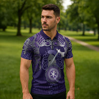 Vikings The Varangian Guard Zipper Polo Shirt Ancient Chi Rho Symbols