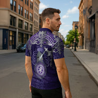 Vikings The Varangian Guard Zipper Polo Shirt Ancient Chi Rho Symbols