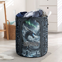 Dark Vikings Laundry Basket Norse Dragon Nidhogg