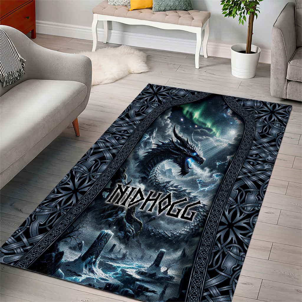 Dark Vikings Area Rug Norse Dragon Nidhogg