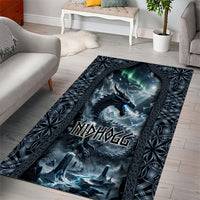 Dark Vikings Area Rug Norse Dragon Nidhogg