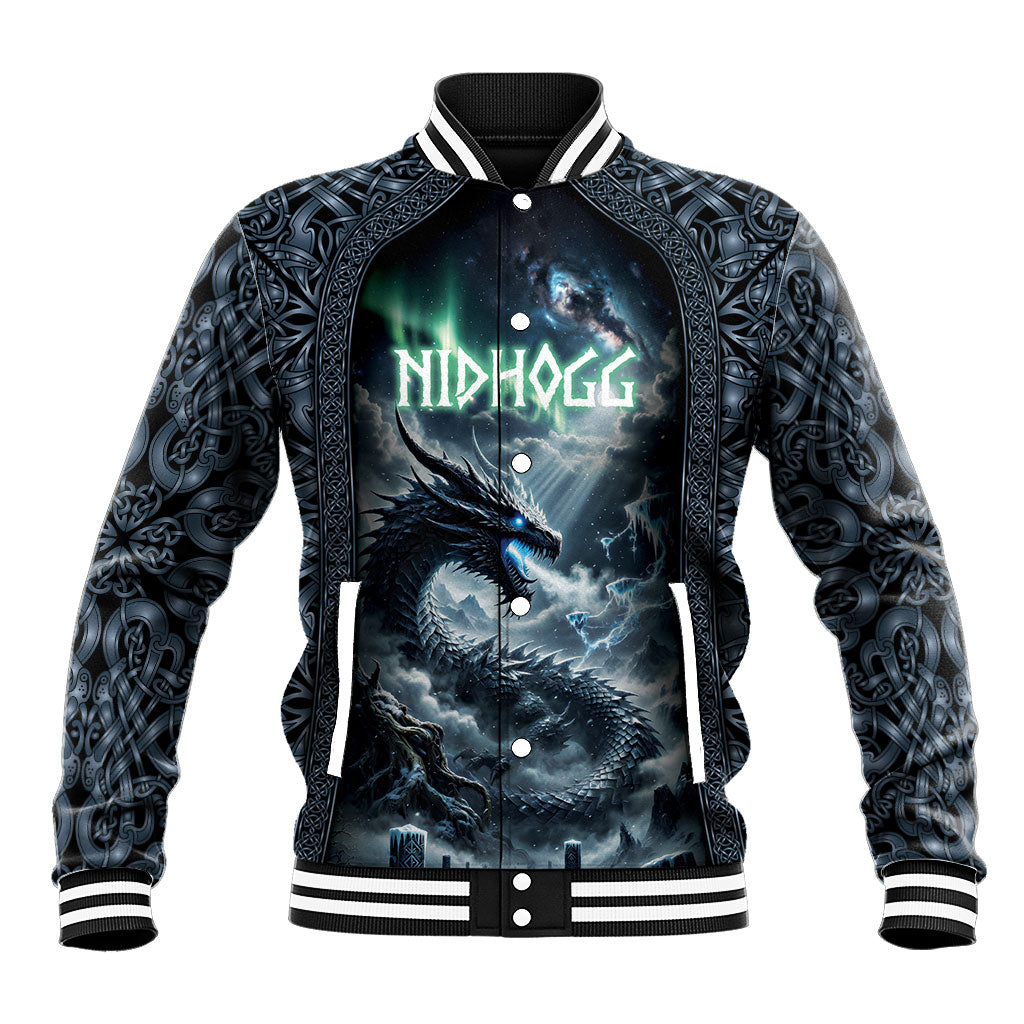 Dark Vikings Baseball Jacket Norse Dragon Nidhogg