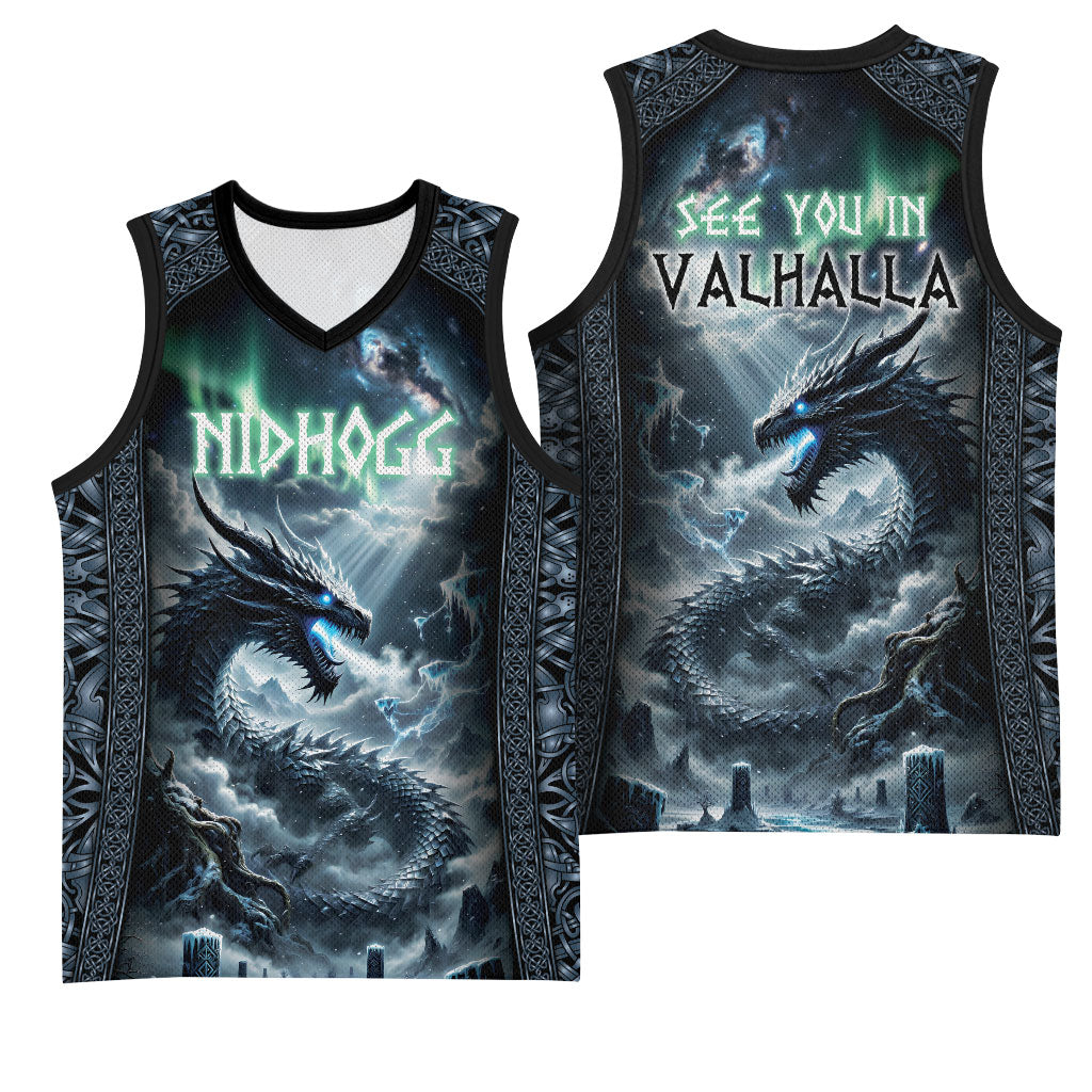Dark Vikings Basketball Jersey Norse Dragon Nidhogg