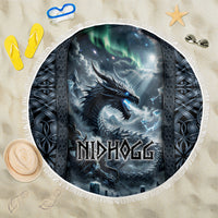 Dark Vikings Beach Blanket Norse Dragon Nidhogg
