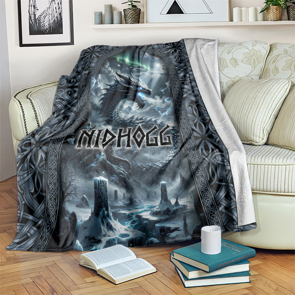 Dark Vikings Blanket Norse Dragon Nidhogg