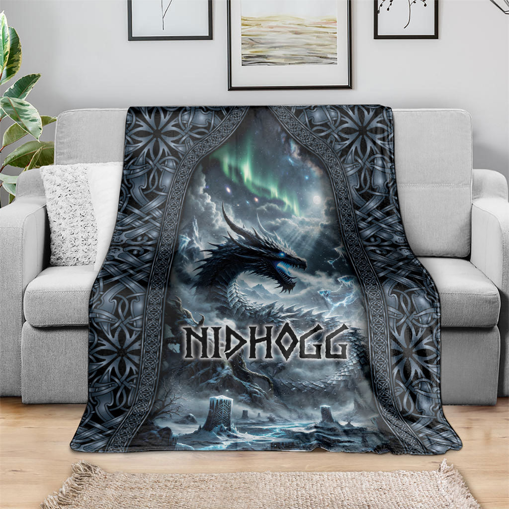Dark Vikings Blanket Norse Dragon Nidhogg