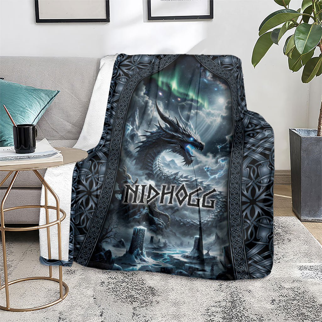 Dark Vikings Blanket Norse Dragon Nidhogg