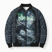 Dark Vikings Bomber Puffer Jacket Norse Dragon Nidhogg
