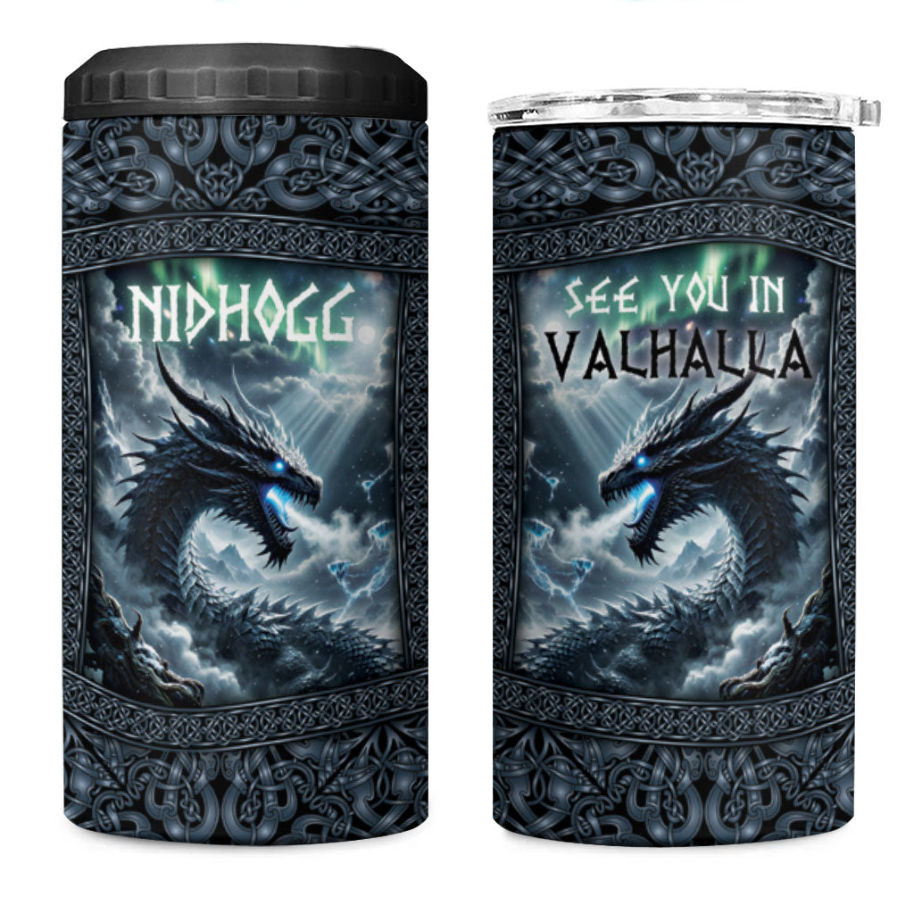 Dark Vikings 4 in 1 Can Cooler Tumbler Norse Dragon Nidhogg