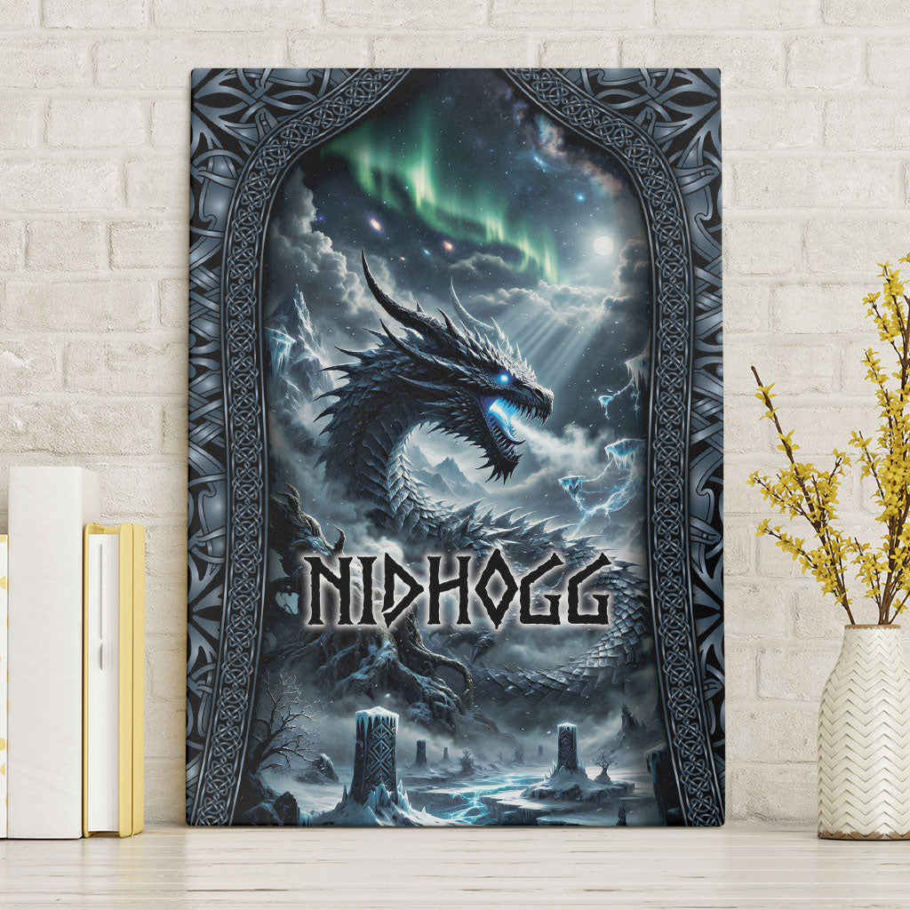 Dark Vikings Canvas Wall Art Norse Dragon Nidhogg