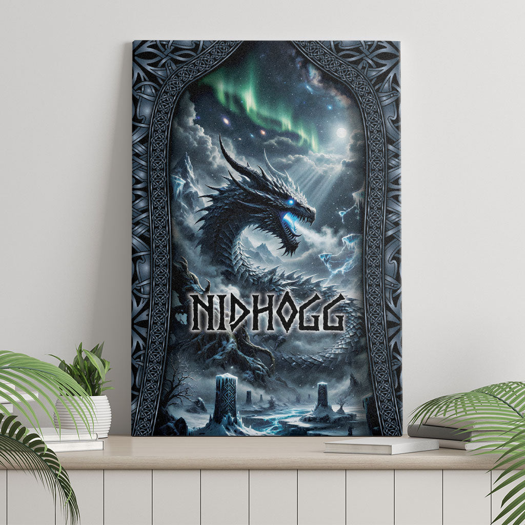 Dark Vikings Canvas Wall Art Norse Dragon Nidhogg