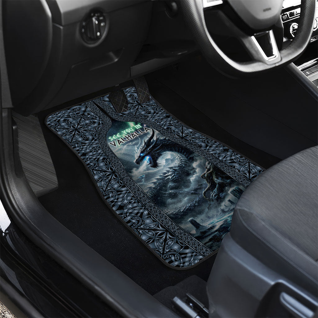 Dark Vikings Car Mats Norse Dragon Nidhogg