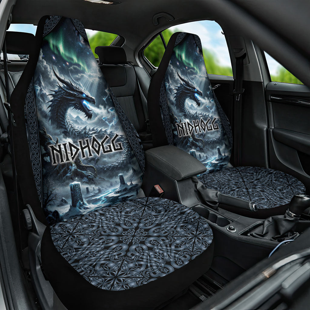 Dark Vikings Car Seat Cover Norse Dragon Nidhogg