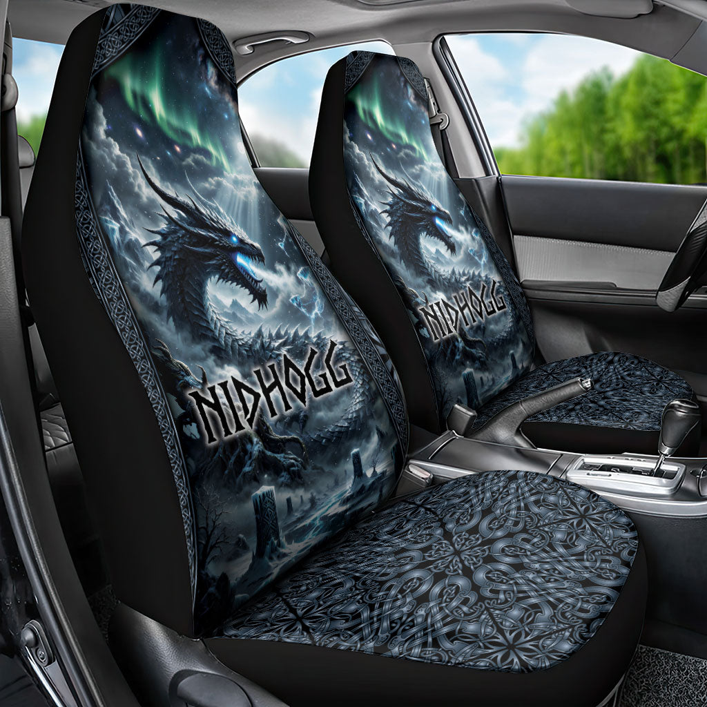 Dark Vikings Car Seat Cover Norse Dragon Nidhogg
