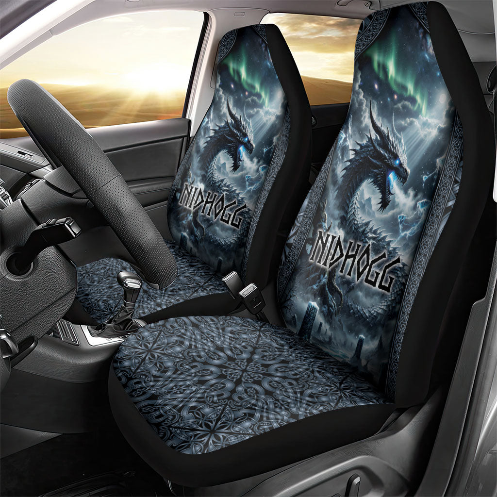 Dark Vikings Car Seat Cover Norse Dragon Nidhogg