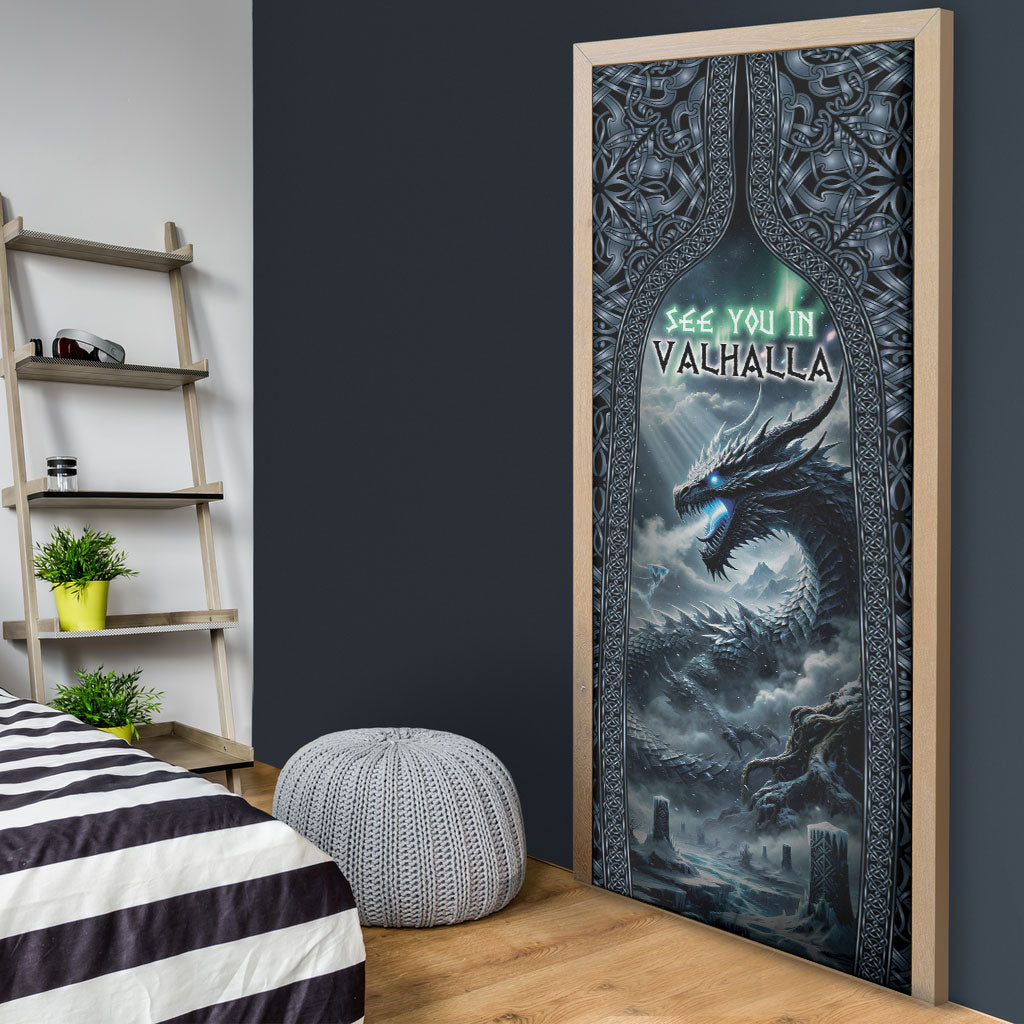 Dark Vikings Door Cover Norse Dragon Nidhogg