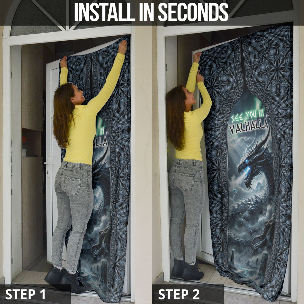 Dark Vikings Door Cover Norse Dragon Nidhogg