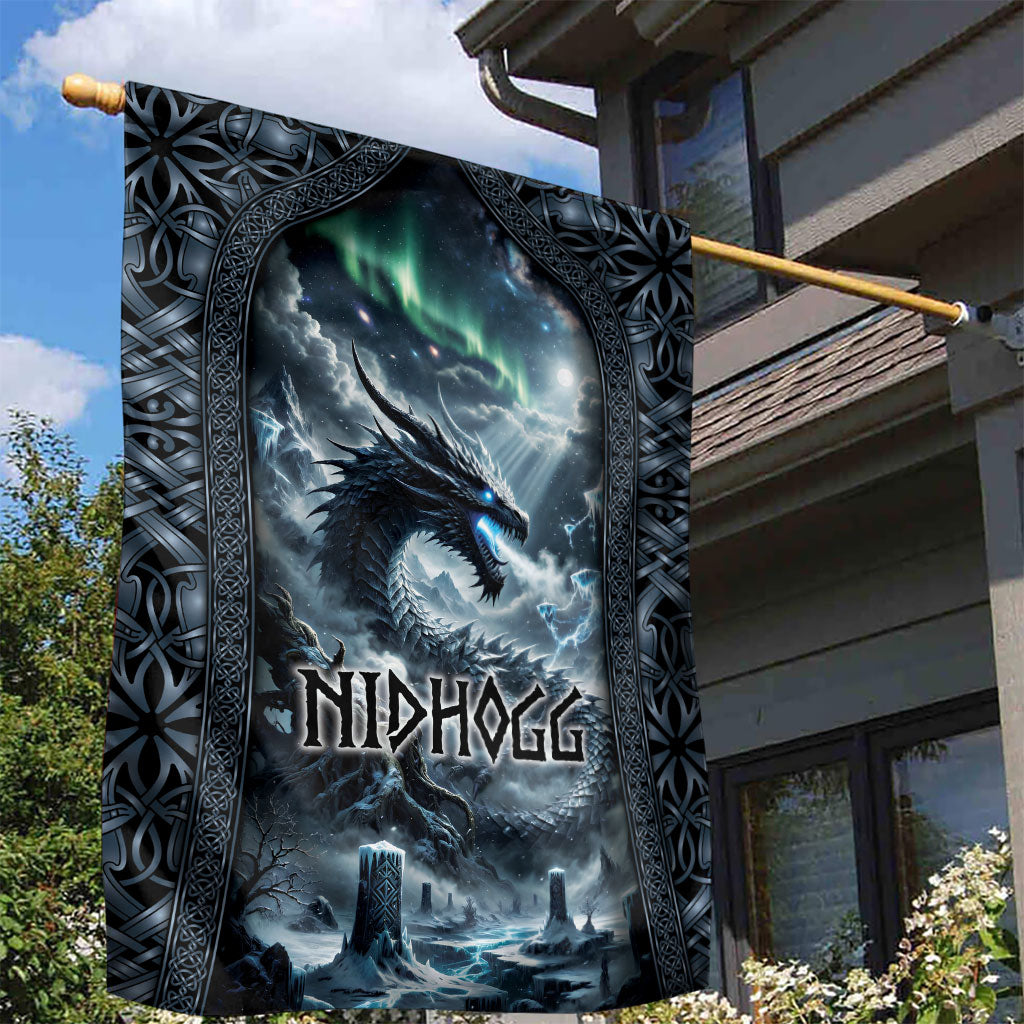 Dark Vikings Garden Flag Norse Dragon Nidhogg