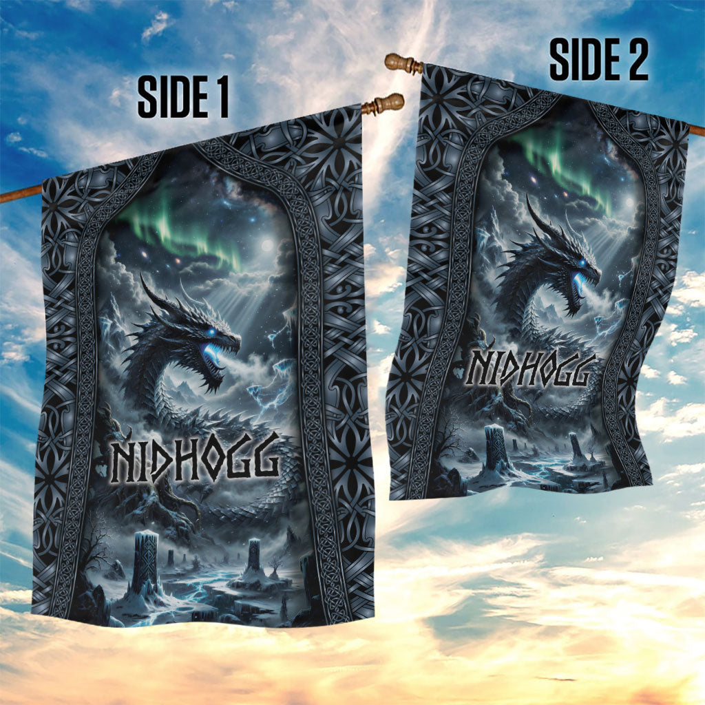 Dark Vikings Garden Flag Norse Dragon Nidhogg