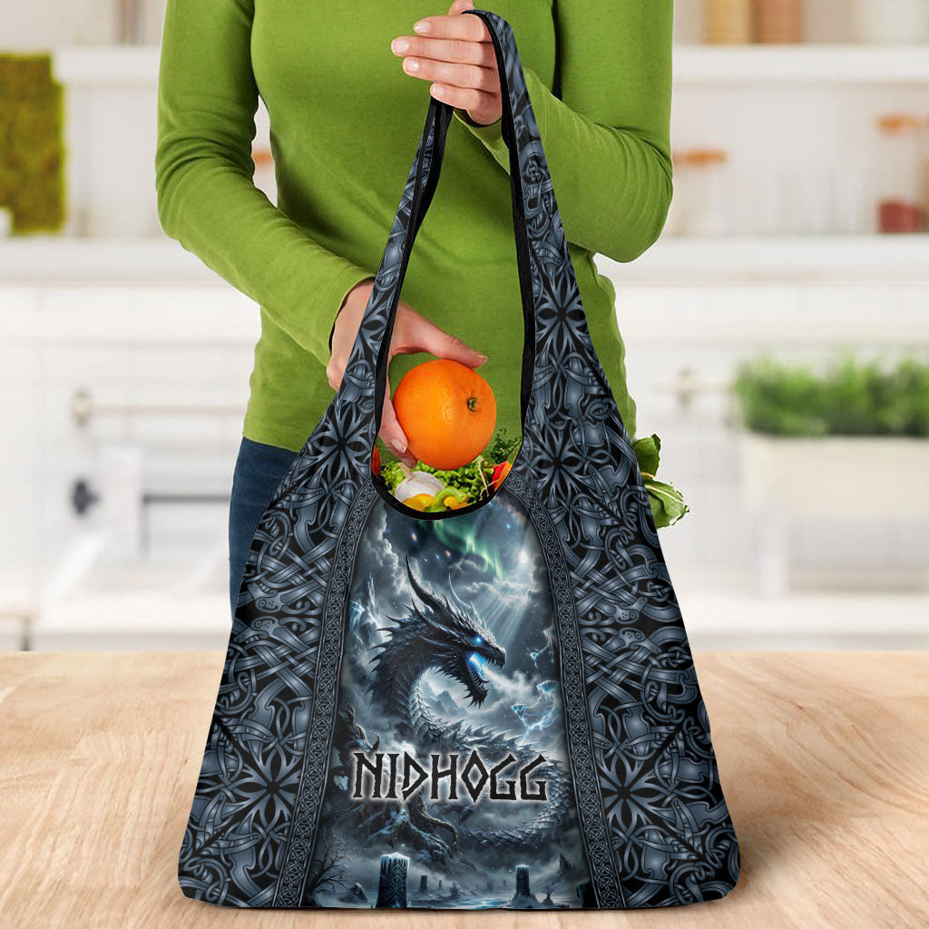 Dark Vikings Grocery Bag Norse Dragon Nidhogg