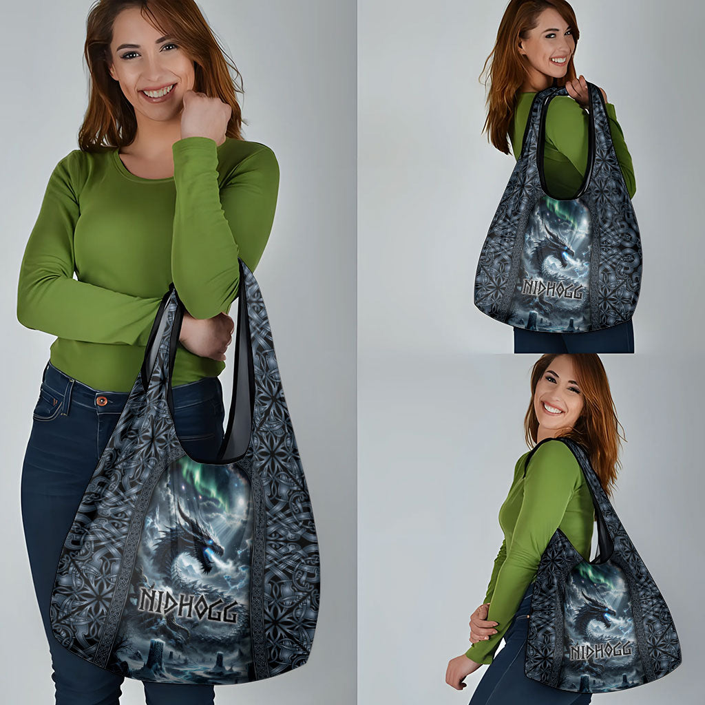 Dark Vikings Grocery Bag Norse Dragon Nidhogg