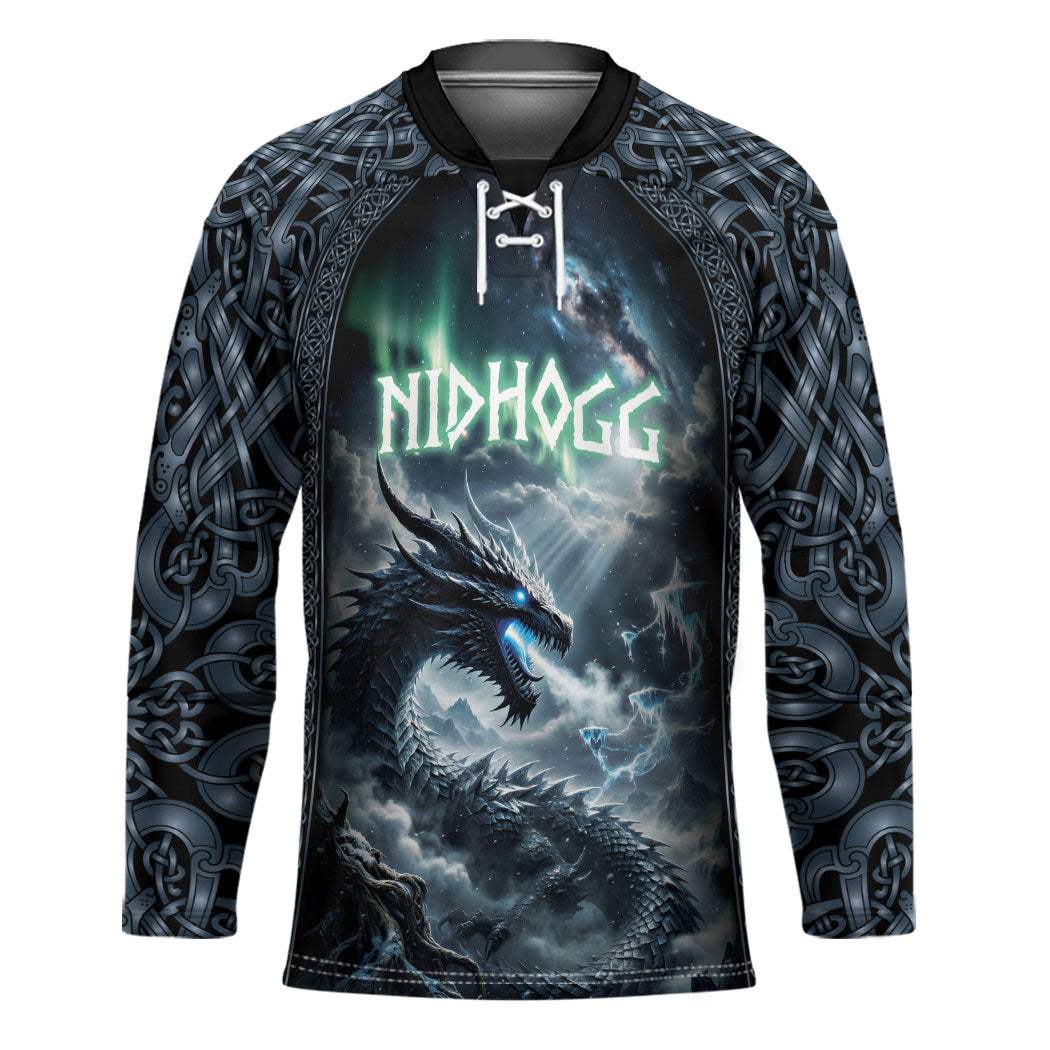 Dark Vikings Hockey Jersey Norse Dragon Nidhogg