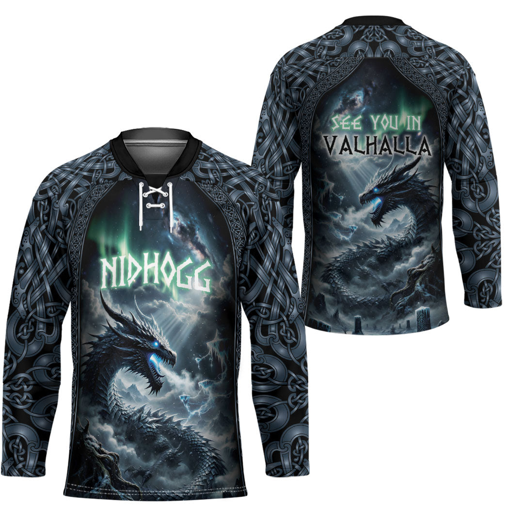 Dark Vikings Hockey Jersey Norse Dragon Nidhogg