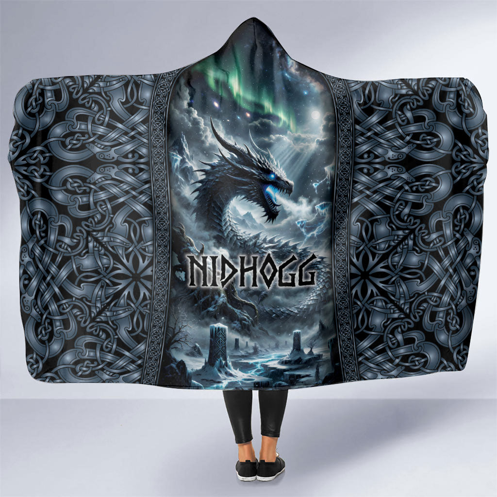 Dark Vikings Hooded Blanket Norse Dragon Nidhogg
