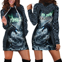 Dark Vikings Hoodie Dress Norse Dragon Nidhogg