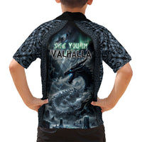 Dark Vikings Kid Hawaiian Shirt Norse Dragon Nidhogg
