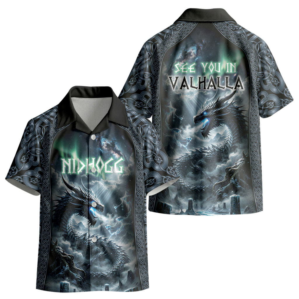 Dark Vikings Kid Hawaiian Shirt Norse Dragon Nidhogg DT05