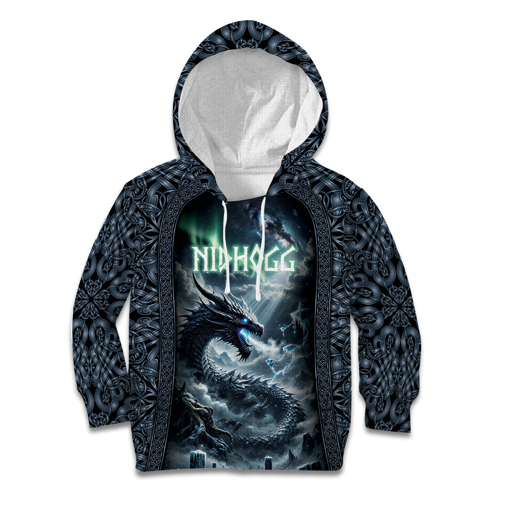 Dark Vikings Kid Hoodie Norse Dragon Nidhogg