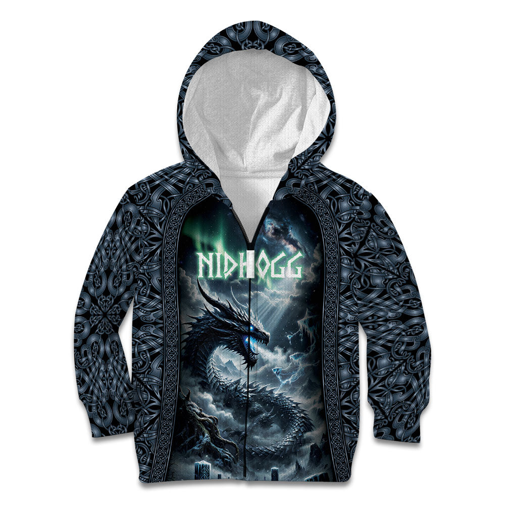 Dark Vikings Kid Hoodie Norse Dragon Nidhogg