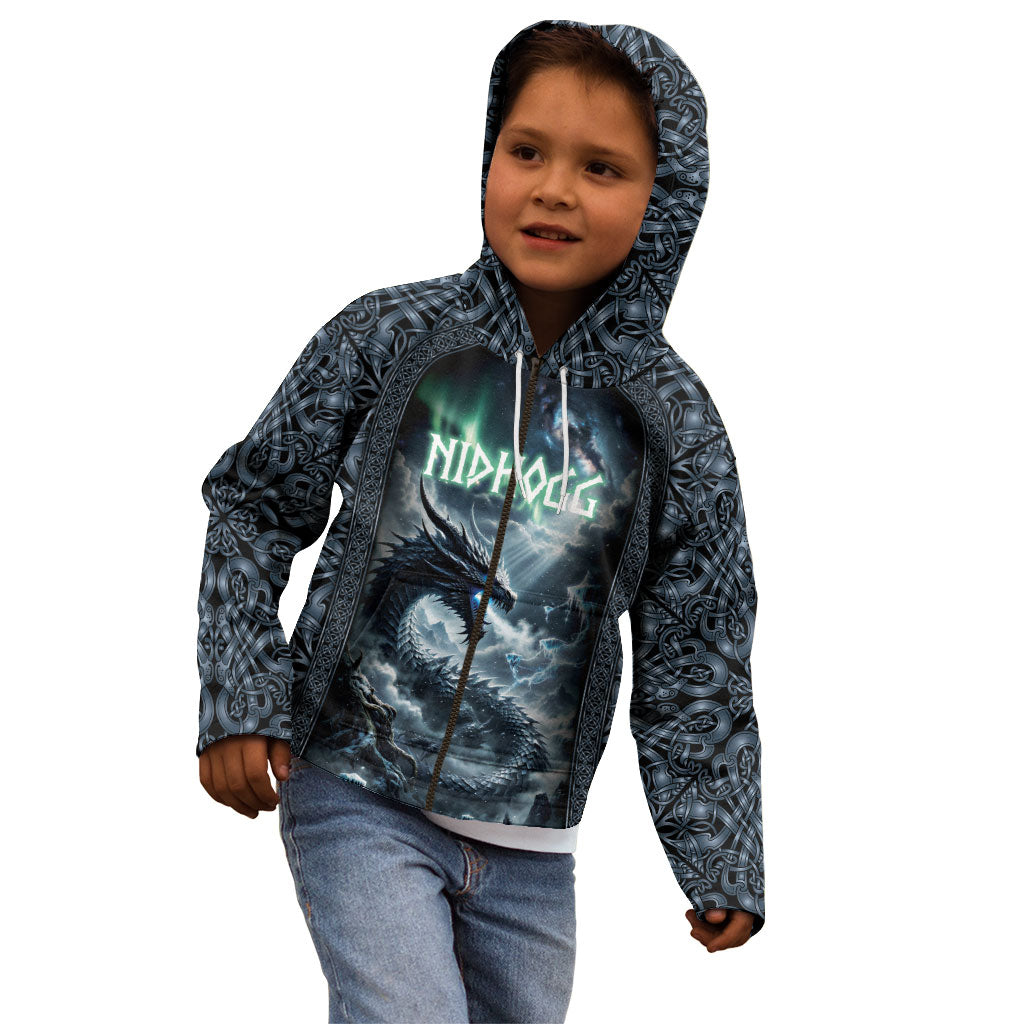 Dark Vikings Kid Hoodie Norse Dragon Nidhogg
