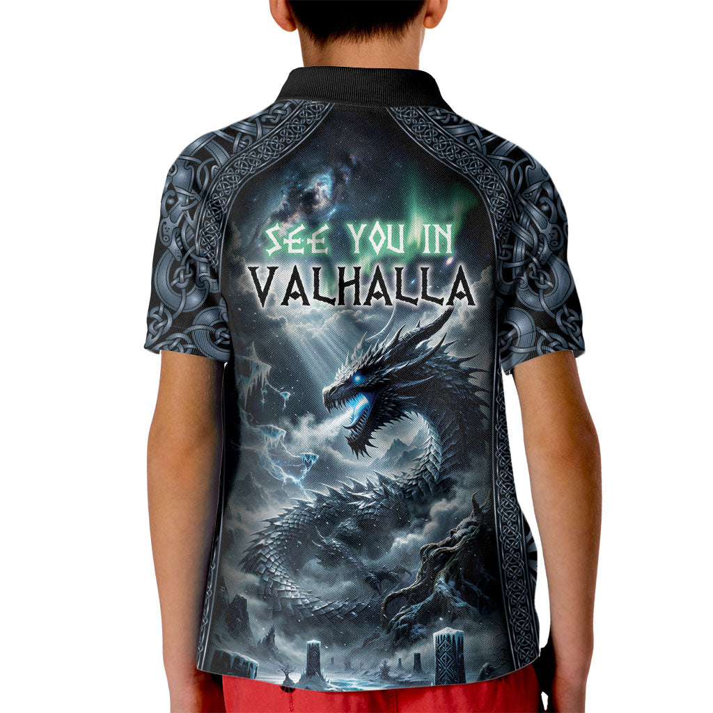 Dark Vikings Kid Polo Shirt Norse Dragon Nidhogg
