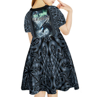 Dark Vikings Kid Short Sleeve Dress Norse Dragon Nidhogg