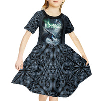 Dark Vikings Kid Short Sleeve Dress Norse Dragon Nidhogg