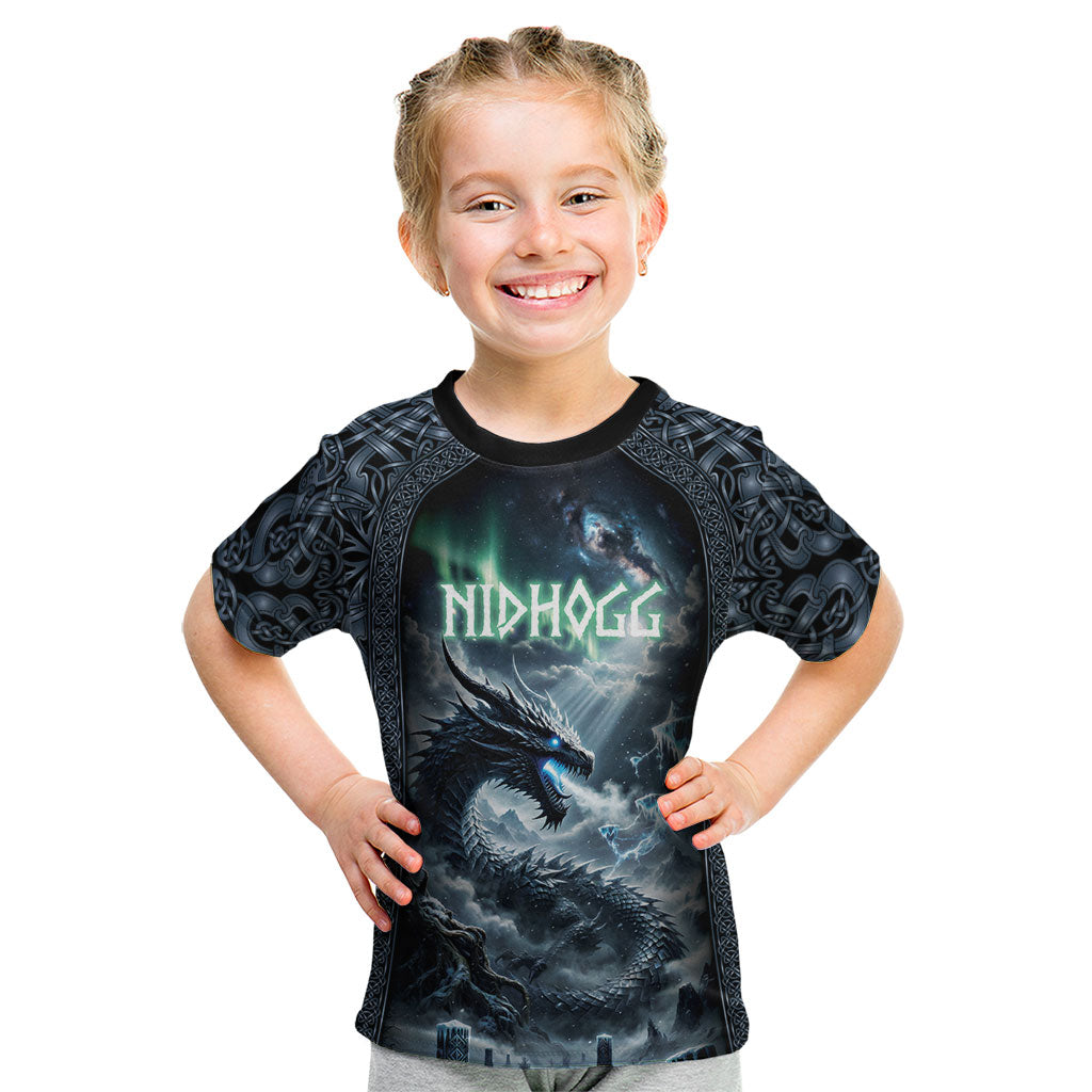 Dark Vikings Kid T Shirt Norse Dragon Nidhogg