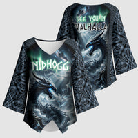 Dark Vikings Kimono Sleeve Blouse Norse Dragon Nidhogg