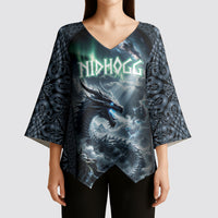 Dark Vikings Kimono Sleeve Blouse Norse Dragon Nidhogg