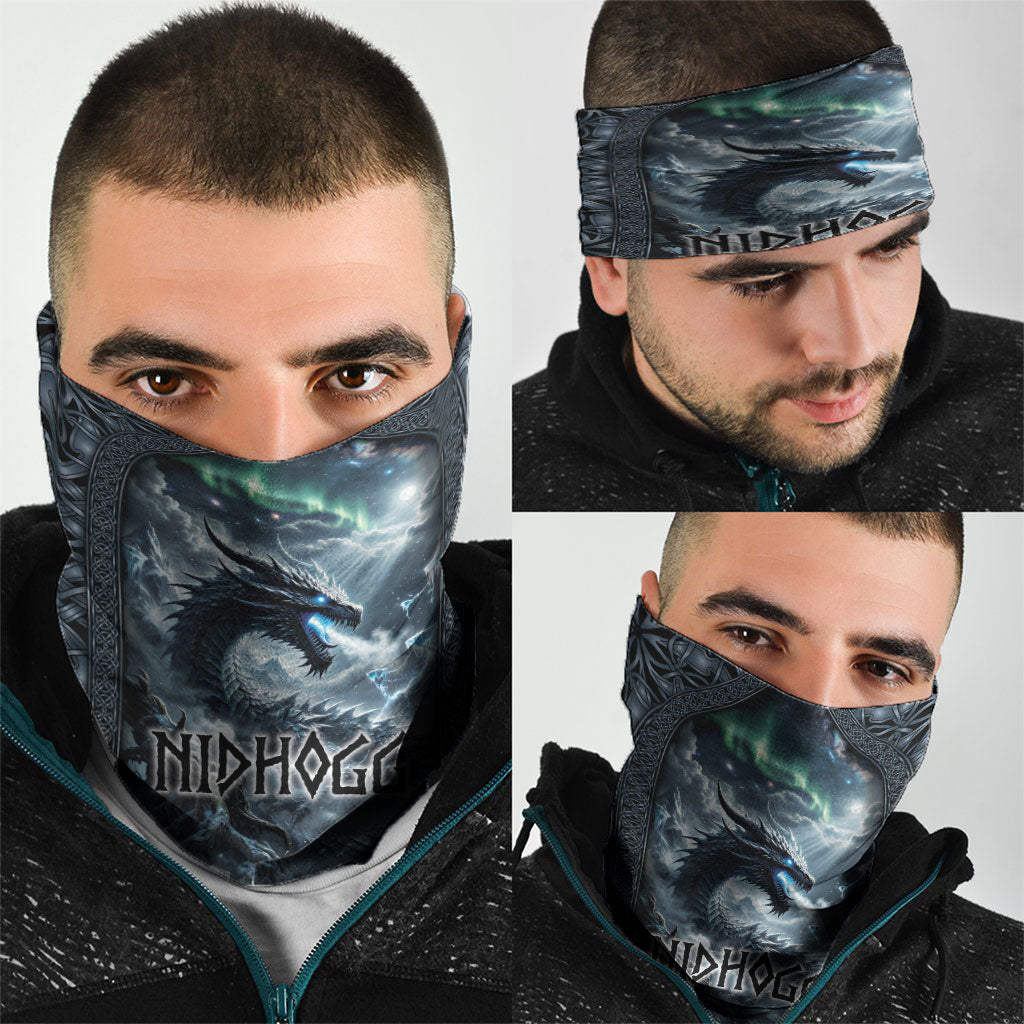 Dark Vikings Neck Gaiter Norse Dragon Nidhogg
