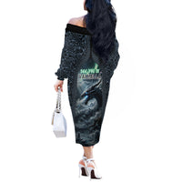 Dark Vikings Off The Shoulder Long Sleeve Dress Norse Dragon Nidhogg