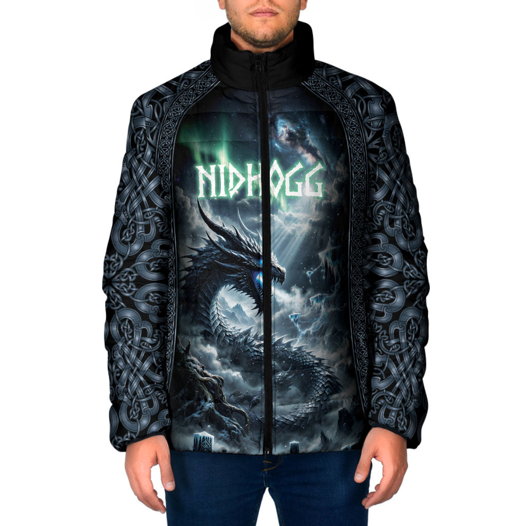Dark Vikings Padded Jacket Norse Dragon Nidhogg