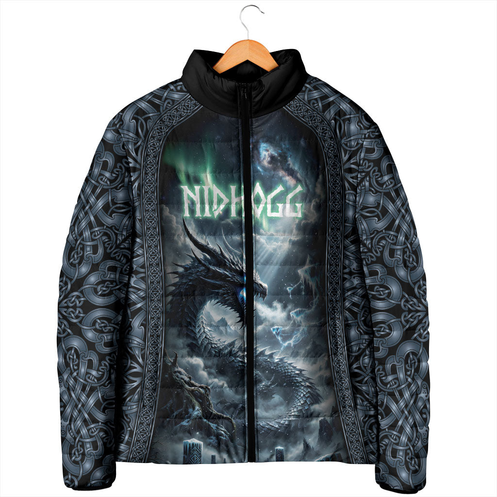 Dark Vikings Padded Jacket Norse Dragon Nidhogg