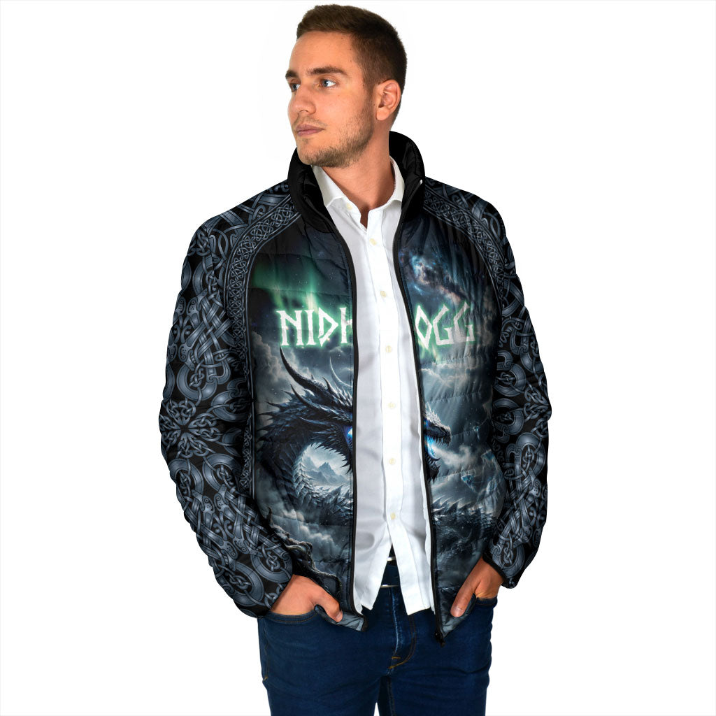 Dark Vikings Padded Jacket Norse Dragon Nidhogg