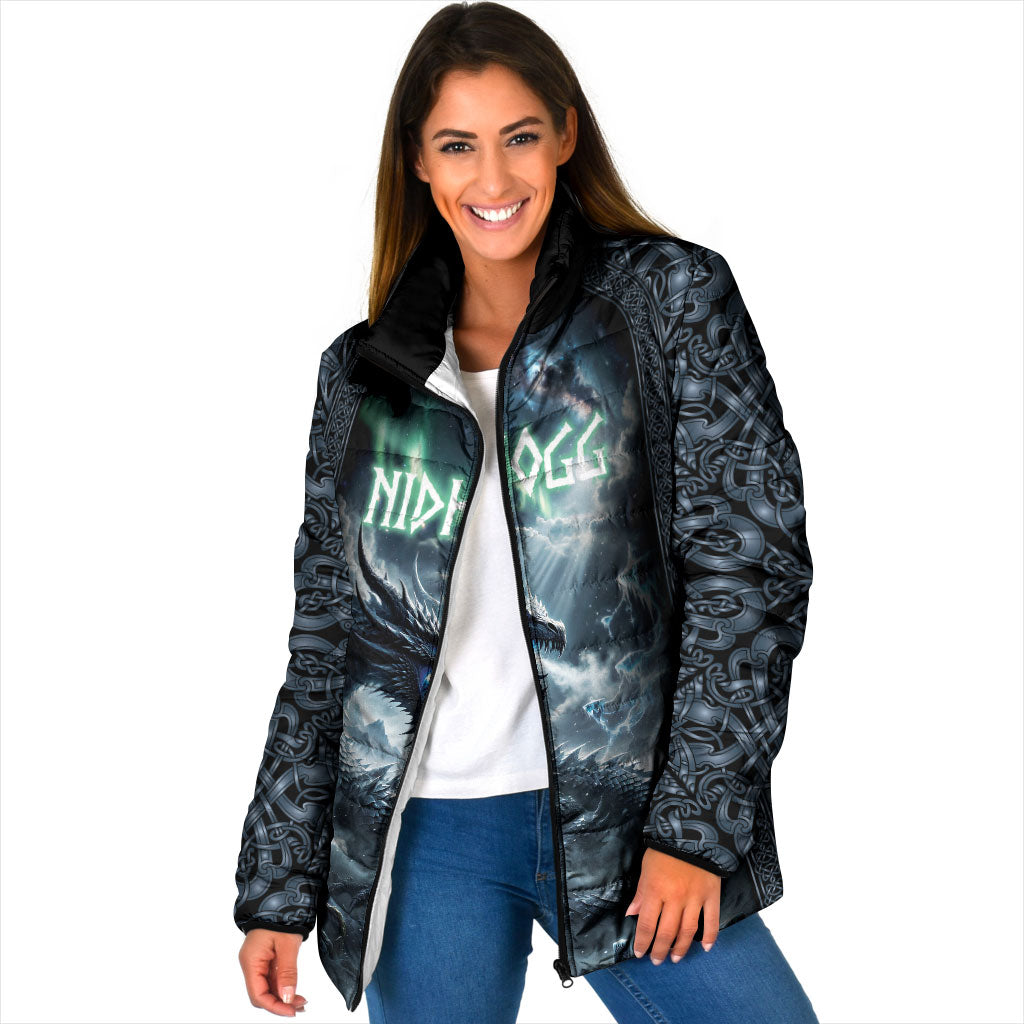 Dark Vikings Padded Jacket Norse Dragon Nidhogg