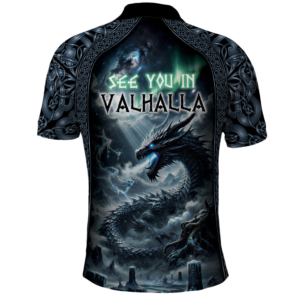 Dark Vikings Polo Shirt Norse Dragon Nidhogg