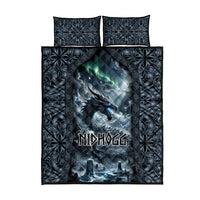 Dark Vikings Quilt Bed Set Norse Dragon Nidhogg